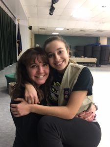 Nancy with her youngest daughter, Lily Perkins, a Junior Girl Scout and student at Windham High School.